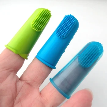 

pet Finger Toothbrush Dog Dental Care Cleaning Products Teeth Care Brush Silicone Finger Toothbrush Anti-Bite Toys Pet Supplies