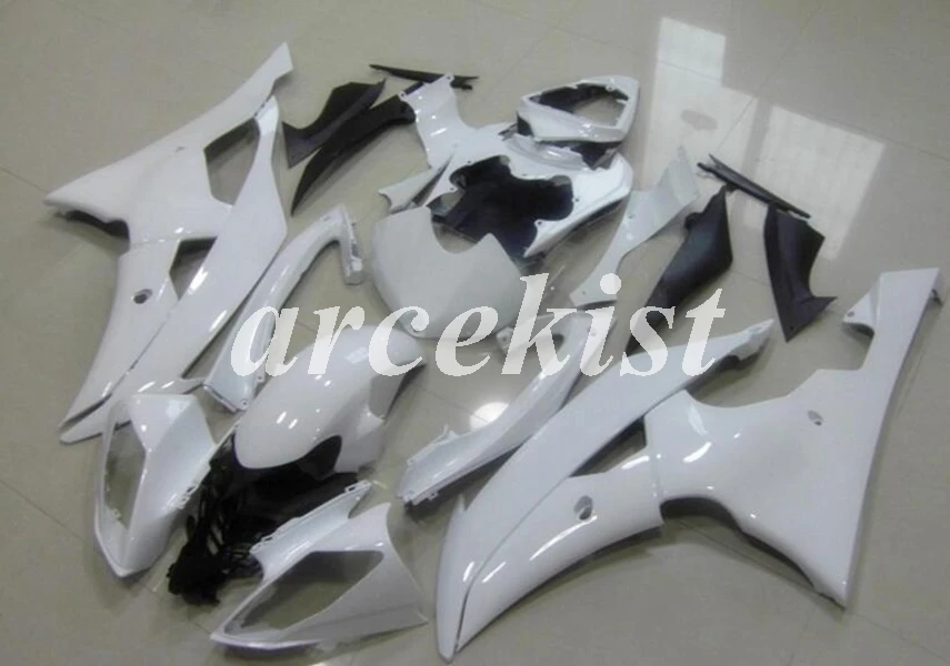 ABS мотоцикл полный обтекатель комплект подходит для YAMAHA YZF-R6 2008- 08 09 10 11 12 13 14 15 16 комплект кузова белый