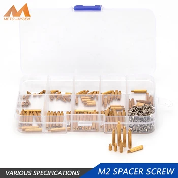 

270pcs M2 Male Female Brass Spacer Standoff Screw DIY Accessories Kits Spacing Pillar Knurled Screw Nut Assortment Kit
