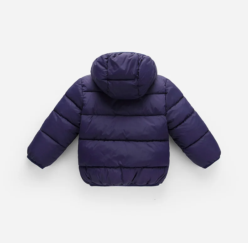 Новая модная зимняя детская одежда Детский пуховик на молнии с капюшоном для мальчиков и девочек повседневное утепленное пальто для малышей