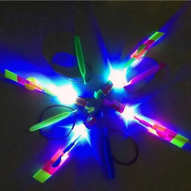 1/10 pcs Led Lighting Up Luminous Toy Flying Slingshot Flying Toys Toys Xmas Decor Light Quickly Fast Catapult Children Gift 5