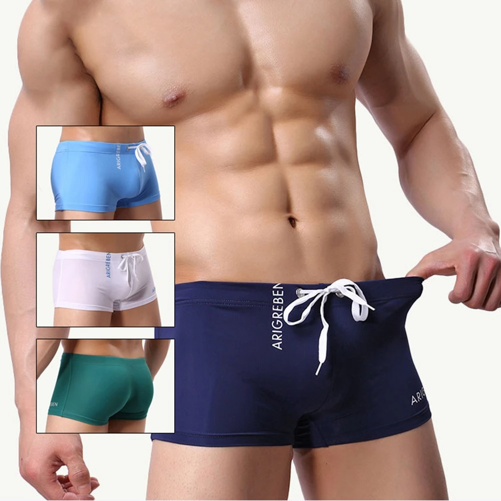 Men's Swim Shorts Beach Swimwear Swimming Trunks Underwear Boxer Briefs Pants