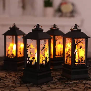 

2019 Halloween Vintage Pumpkin Castle Light Lamp Party Hanging Decor LED Lantern Party Supplies Hanging Lantern