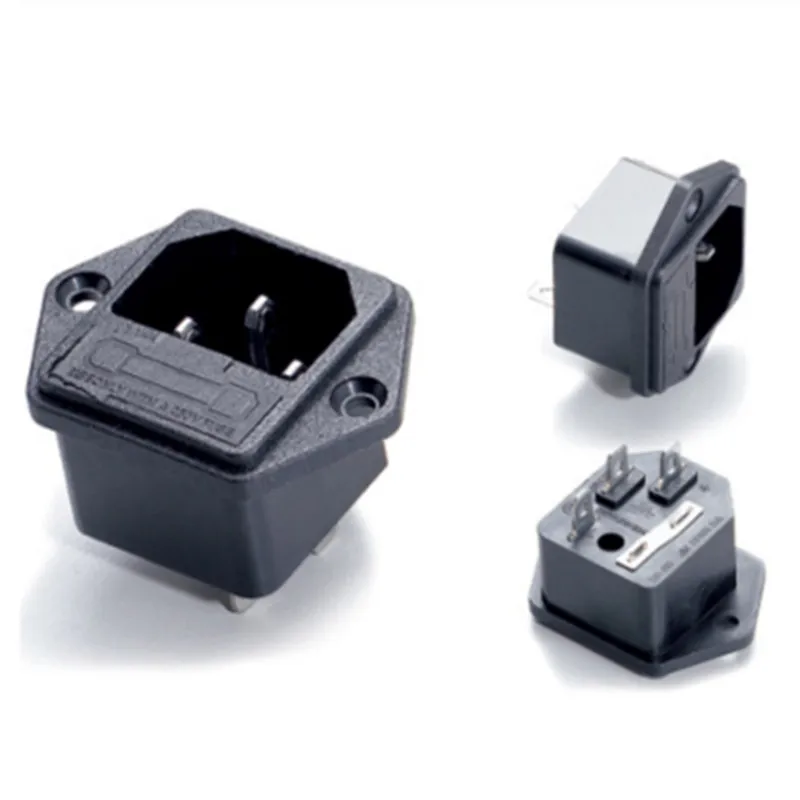10 шт. AC250V/10A IEC320 C14 3Pin Мужская панель монтажная розетка с предохранителем H