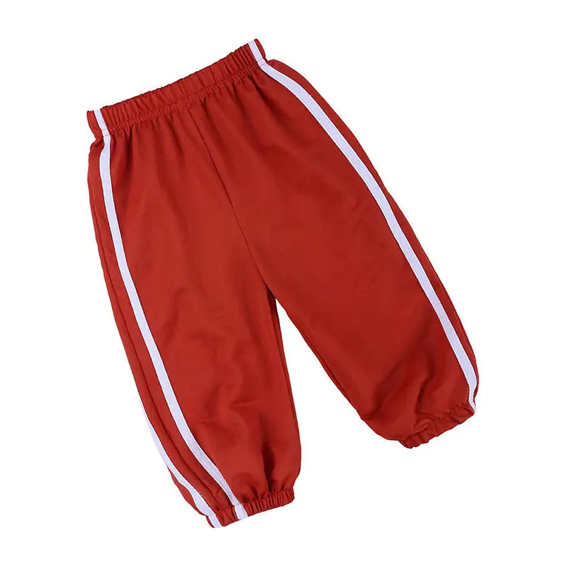 1 pcs red Модные спортивные штаны для мальчиков и девочек, белые полосатые штаны ярких цветов, школьные летние и осенние штаны, леггинсы, детские леггинсы - Цвет: 1 pcs red