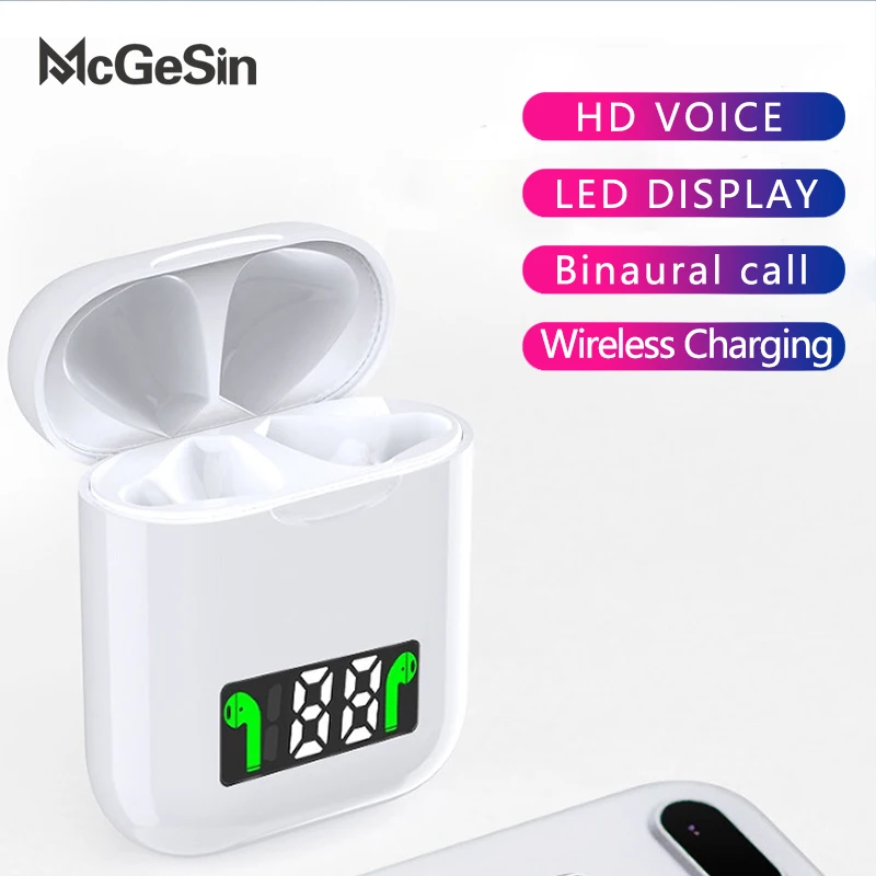Беспроводные наушники McGeSin i99 TWS, bluetooth наушники со светодиодным дисплеем, музыкальные наушники с поддержкой беспроводной зарядки с микрофоном|Наушники и гарнитуры| | АлиЭкспресс