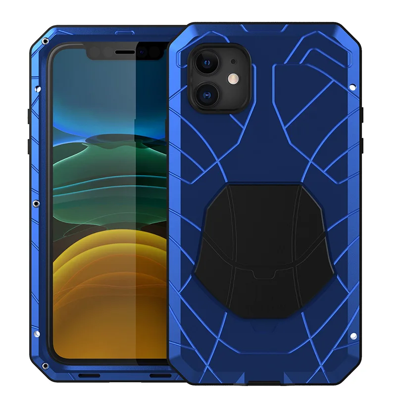 

Чехол для телефона iPhone 11 6,1 дюйма Твердый алюминиевый металлический с закаленным стеклом Защитная крышка для экрана силиконовый чехол для телефона i