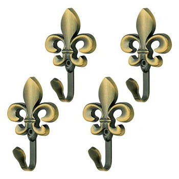 

Decorative wall hook hook zinc alloy curtain with bracket screw 4 piece flower shape (bronze) (red copper)