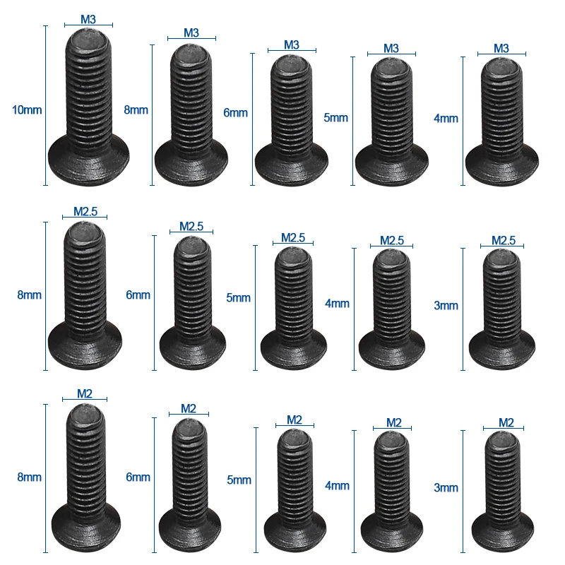 Набор винтов с потайной плоской головкой phillips m2 m2.5 m3 из углеродистой стали для компьютера, ноутбука, 450 шт