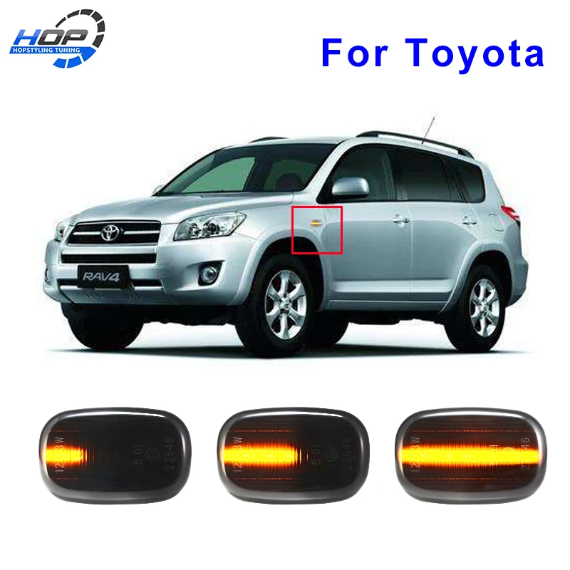 

2x Dynamic Led Turn Signals Side Marker Light Lamps For Toyota Coralla Camry Caldina Gaia Harrier Picnic Prius Rav4 Yaris