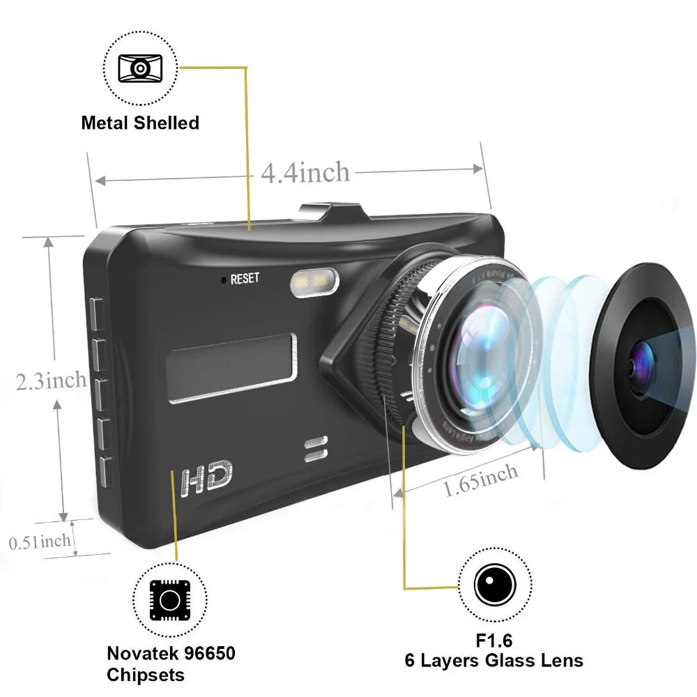 Видеорегистраторы для автомобилей 4,0 HD 1080P ips Сенсорный экран Двойной объектив тире видеокамера Регистраторы Ночное видение автомобильные аксессуары интерьера