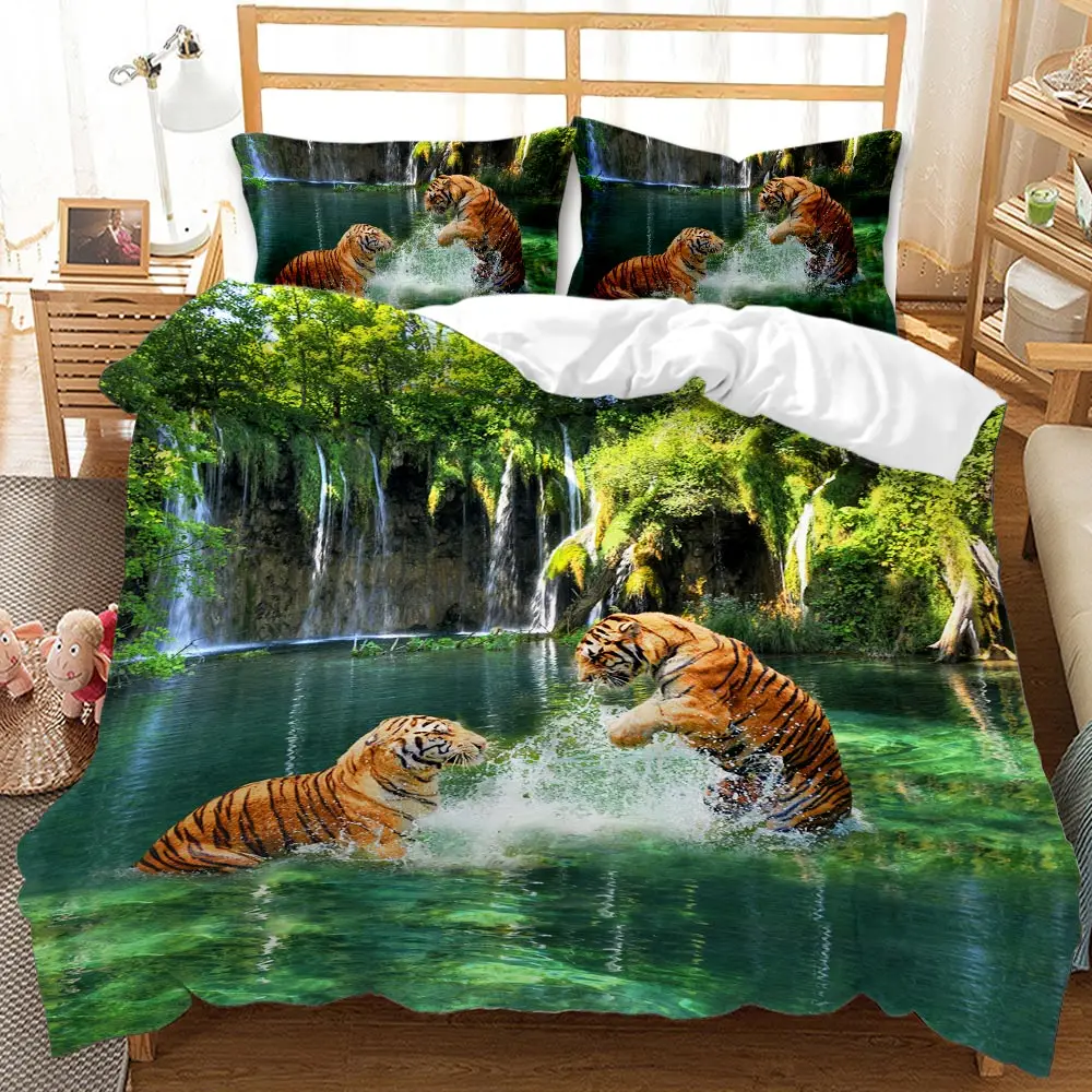 Комплект постельного белья для детей Beauty and force wild tiger роскошный полноразмерный