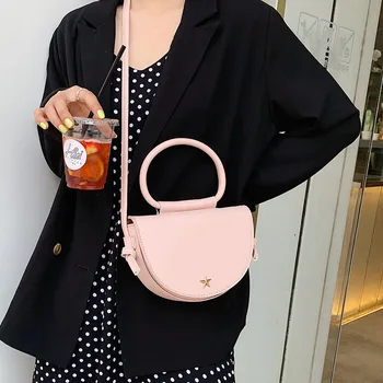 

Mini Semi-circle New Saddle Bag Women's Single Shoulder Slant Bag Ocean-style Leisure Simple Trend Slant Bag 2019