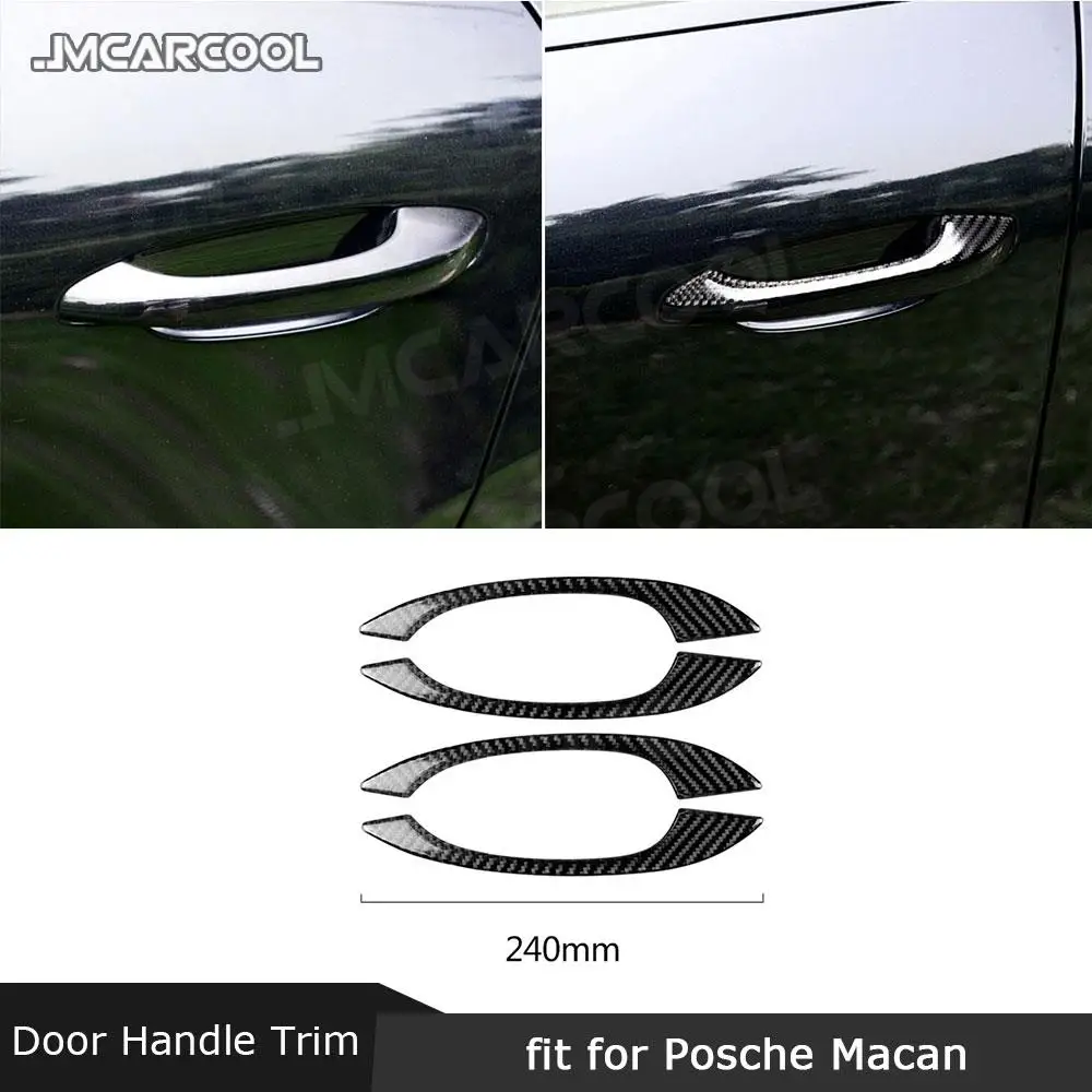 

Car Door Handle Carbon Fiber Trim Cover Decals Protective Sticker for Porsche Macan 2015-2018 Exterior Accessories