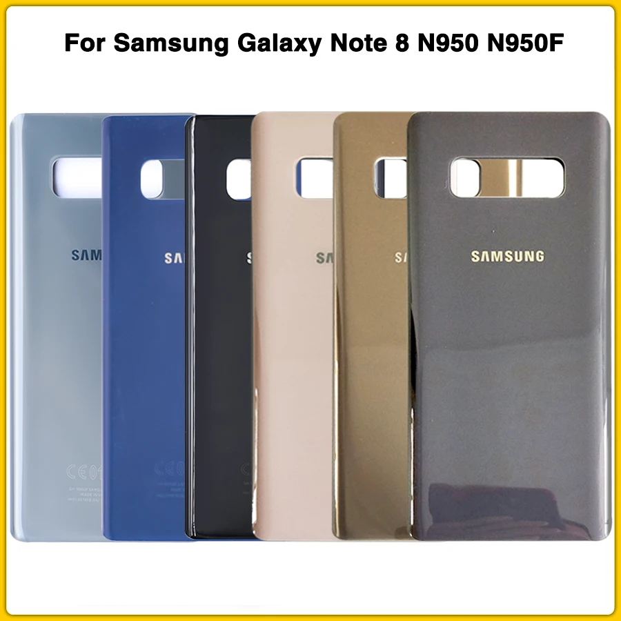 new Note8 Rear Housing Case For Samsung Galaxy Note 8 N950 N950F Battery Back Cover Door Rear Cover With Sticker Adhesive