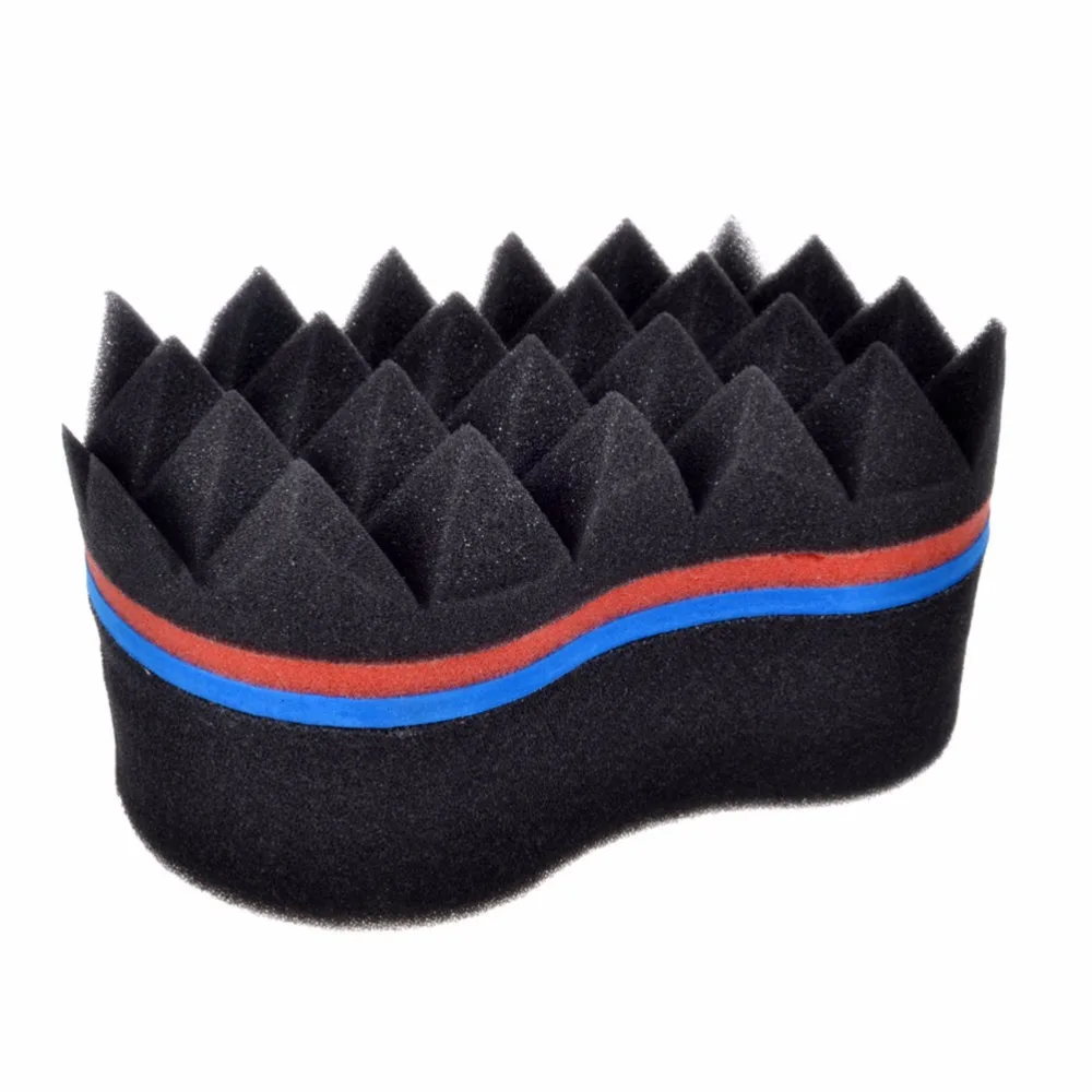 Professional Double Sides Pyramid Afro Coil Wave Sponge Brushes Magic Twist Hair Sponge Hair Curl Sponge Brush