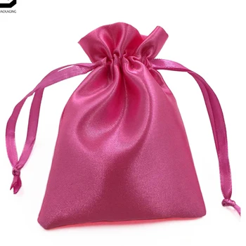 

20PCS High Quality Silk Fabric Bag Custom Print Logo Storage Bag Underwear/Makeup/Virgin/Wigs/ Satin Hair Bags Packaging