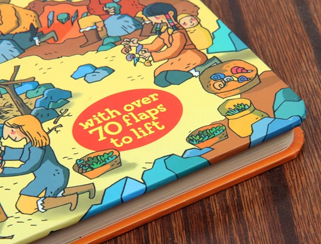 Английская 3D Usborne Look Inside Stone Age книга для фотографий дети читающие Обучающие