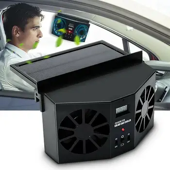 

Adjustable Car Solar Exhaust Fan Auto Ventilator Car Cooler Ventilation Fan Dual-Mode Power Supply Portable
