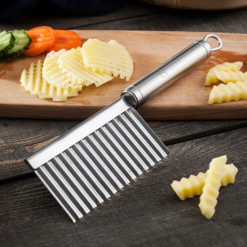 Wave Knife Stainless Steel Potato Chip Slicer French Fries Cutter Serrated Blade Chopper Fruit Vegetable Tool Kitchen Utensils