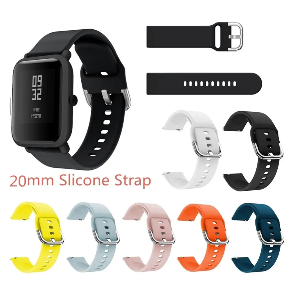 

Silicone Soft Strap for Xiaomi Huami Amazfit Bip Youth Smart Watch Wearable Wrist Bracelet Watchband 20mm Strap
