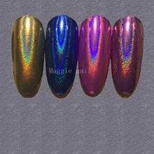 Цветной Единорог хромированный порошок красочные голограхические золото/Роза/синий/фиолетовый пигменты для лака для ногтей, украшения ногтей