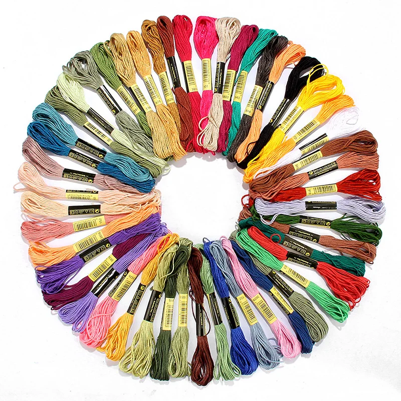 

New 50/100 PCS Random Color Cross Stitch Cotton Thread Embroidery Thread Sewing DIY Jewelry Accessories Process Woven Bracelet