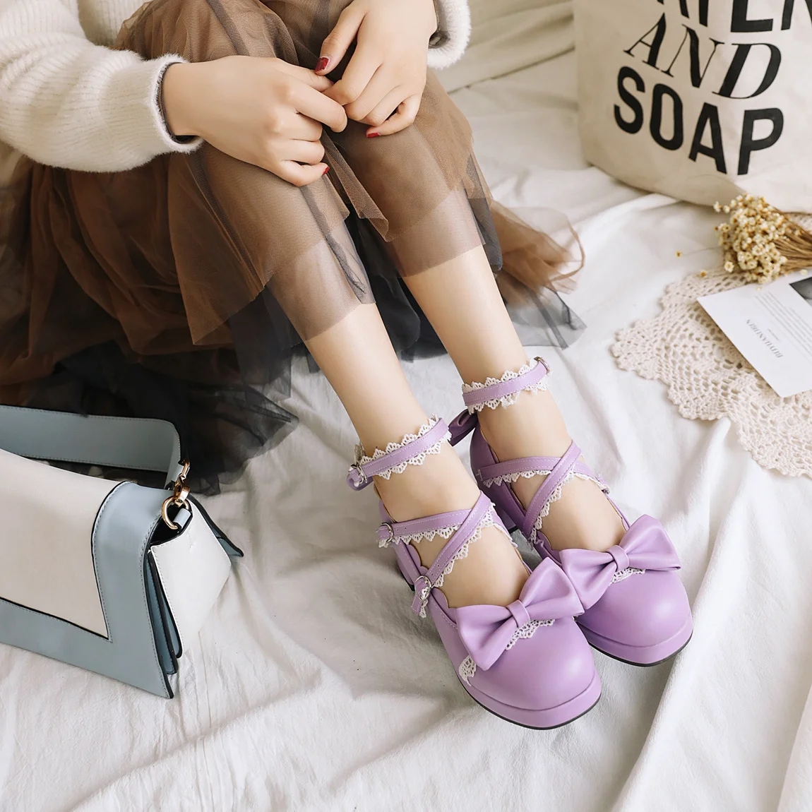 low heels shoes	 EDEELVEEYS High-heeled Cute Bow Tie Sweet Lolita Girls Love Solid Round Princess Shoes More Softer Pumps Ladies Platform Heels heels shoes for graduation