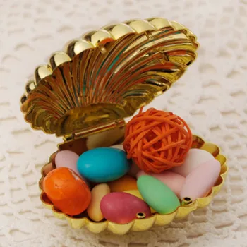 

50pcs Gold Shell Baby Shower Gift Box Wedding Candy Box Party Favors and Gifts Birthday Decoration Boite Dragees De Mariage Gift