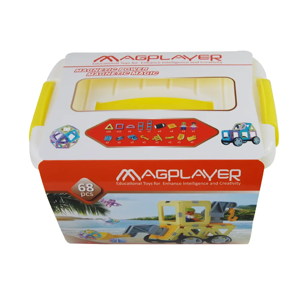 

Magplayer Second Generation Clean Steel Magnetic Building Blocks Children Magnetic Early Education Assembling-jian gou pian Toy