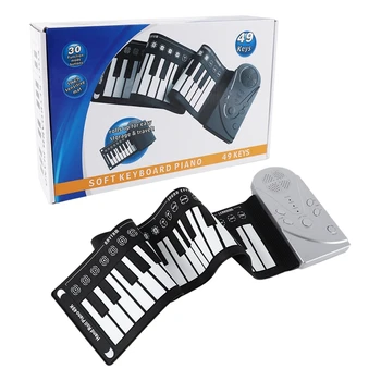 

HOT-Portable Roll-Up Keyboard Piano 49-Key Electronic Children Hand-Rolled Keyboard