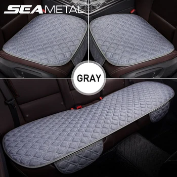 

Linen Fabric Car Seat Cover Set Seat Cushion Breathable Soft Auto Chair Protector Mat Pad Universal for Most Vehicle Models