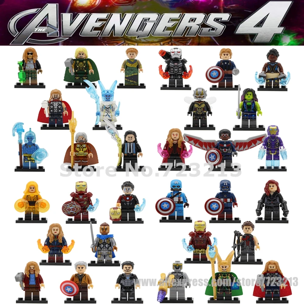 Мстители 4 эндшпиль супер герой Фигурка Железный человек Локи Тор Капитан Marvel Америка Gamora ОСА Сокол строительные блоки кирпичные игрушки