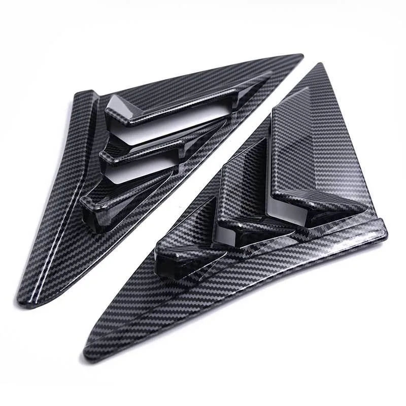 Bright Black DLOVEG Rear Side Window Louvers Compatible for Honda Civic Hatchback Type R 2021 2020 2019 2018 2017 2016 Sport Style Air Vent Cover Compatible with 10th Gen Honda Civic Accesories 
