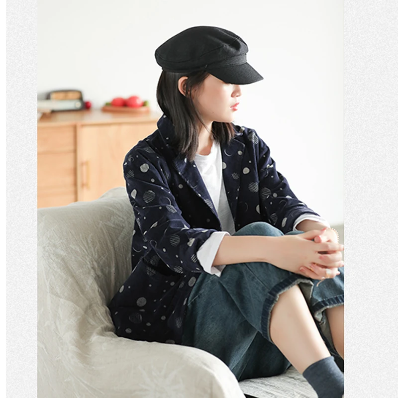 Ideal  Max LuLu 2019 Autumn Fashion European Style Ladies Punk Clothes Women Oversized Dot Jackets Vintage