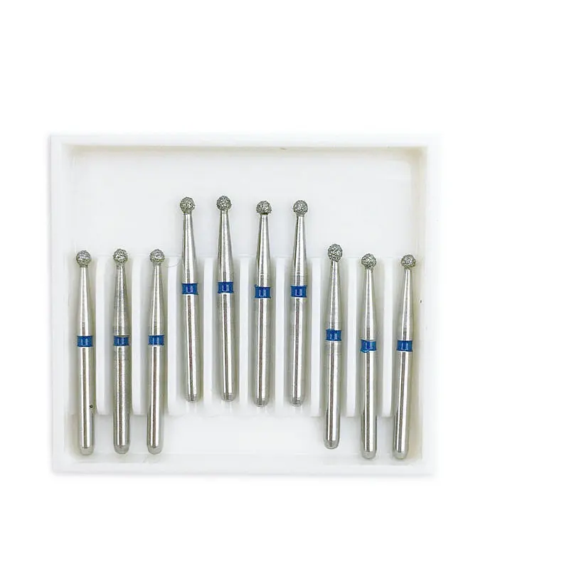 10PCS Dental Diamond Burs Drill Ball Round Type Dia-burs Medium FG 1.6M for High Speed Handpiece BR-41
