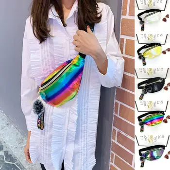 

Fashion Hot Women Ladies Waist Pack Laser Multi Colors Adjustable Zipper Mini Sports Travel Holiday Purse Bum Bag Belly Bag