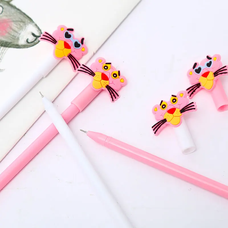 12 шт./компл. Kawaii Розовая пантера гелевые ручки милые синие чернила животных