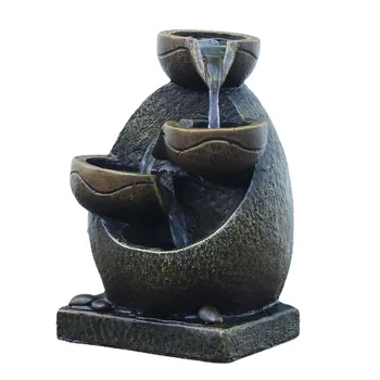 Mini Tabletop Water Fountain 4 Step Indoor Waterfall Feature - Quiet and Relaxing Water Sound - Small Desktop Size - Home Decor 2