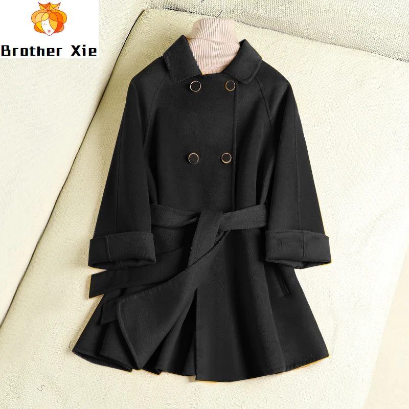 

coat female brief paragraph of new fund of 2020 autumn winters is little baby get high-end double-breasted cloth coat
