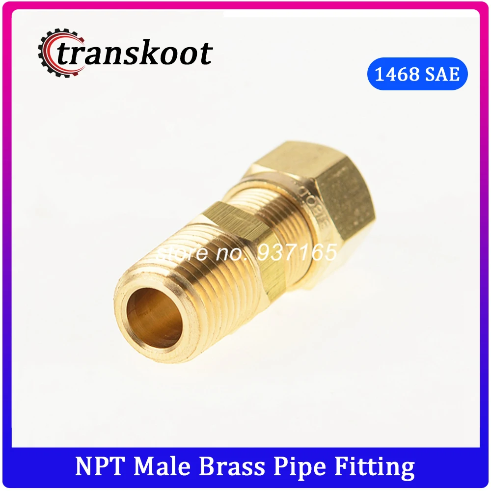 1468 SAE 100102BA 1/4 &quotOD 1/8&quot или &quotили 3/8&quot NPT Мужской Латунный фитинг точка воздушного