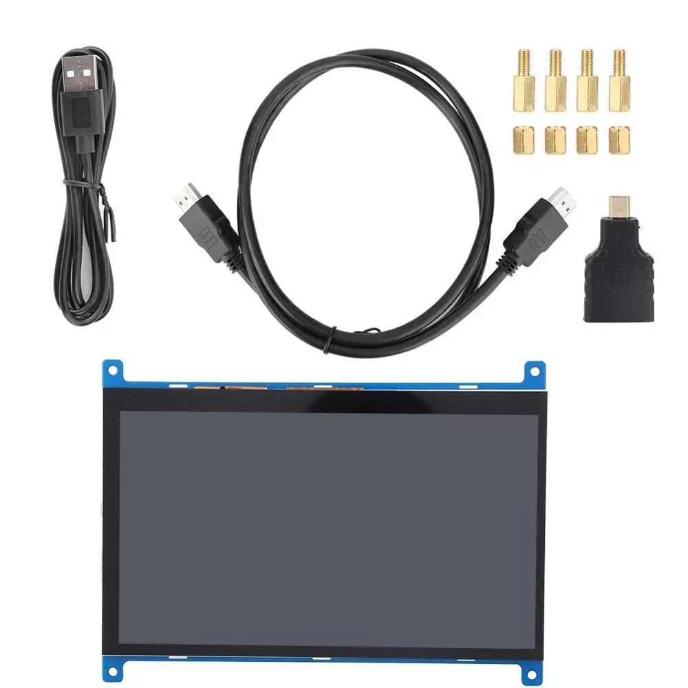 7 дюймовый 1024*600 IPS емкостный сенсорный экран для Raspberry Pi 3B/4B 16:9 широкоугольный HD