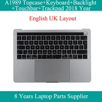 

Original New Grey A1989 Topcase 2018 For Macbook Pro Retina 13" A1989 UK Keyboard Backlight Trackpad Touchpad Top Case Touchbar