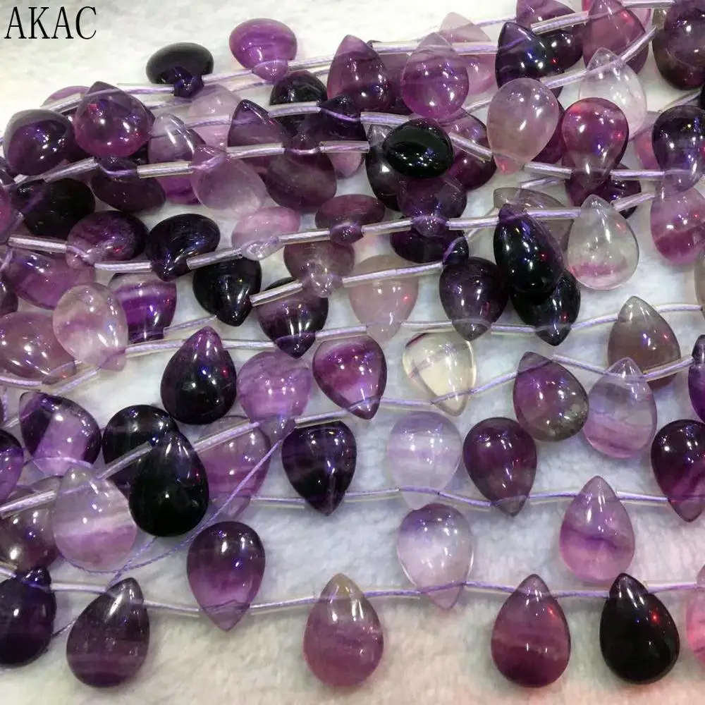 Натуральный фиолетовый флюорит капли слез из камня бусины approx13* 18 мм approx15beads