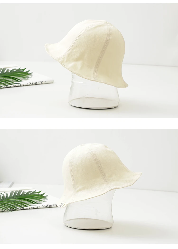 Free shipping High Quality Bucket Hats Women Foldable Cotton Curving Brim Fishing Outdoor Sun Caps Hunting Visor Floppy Chapeau