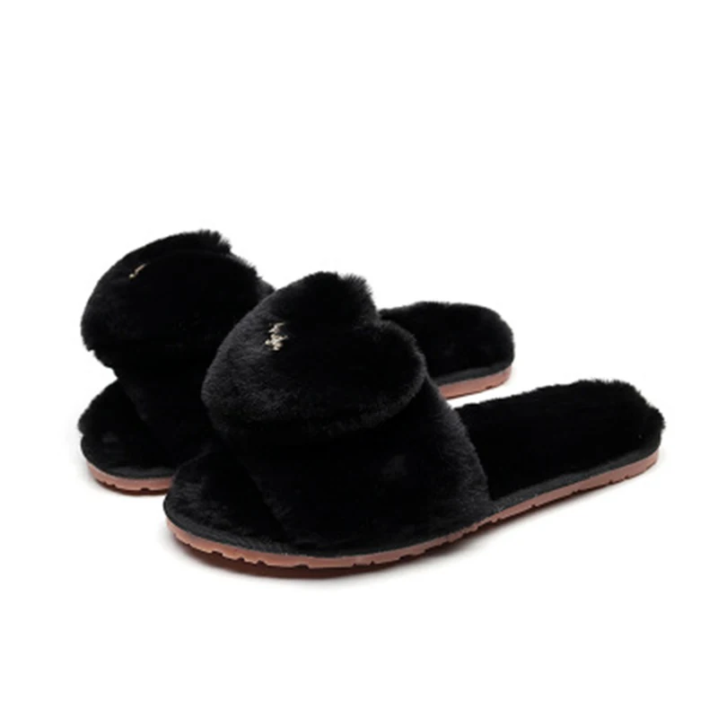 SWQZVT 2020 Women house slippers shoes open toe bedroom floor slippers for women love non-slip pink indoor winter shoes ladies (3)