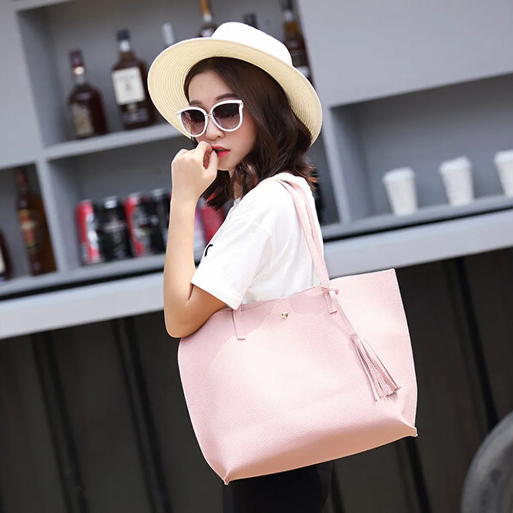 

MAIOUMY Fashion Women Girls Tassels Leather Bag Shopping Handbag Shoulder Tote Bag New Fashion Female Shoulder Bag Dropship #905