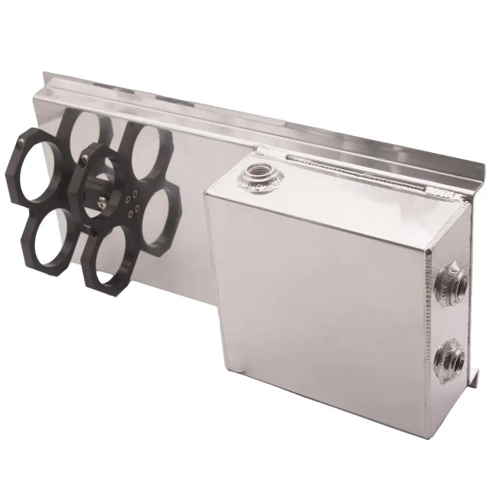 Polish Aluminum Dual 044 Pumps Mount 2.5lt Under Car Fuel Surge Tank with 8 ORB
