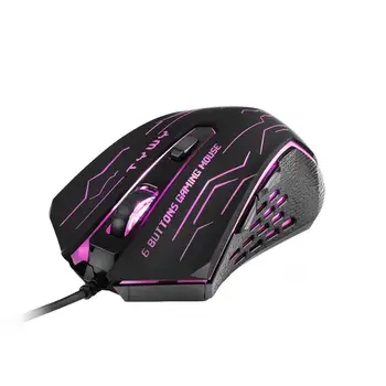 

Laptop Desktop Gamer Computer Mice Mouse Wired Computer Gaming Mouse 1800 DPI Backlit Ergonomic Design Macro Program Mice