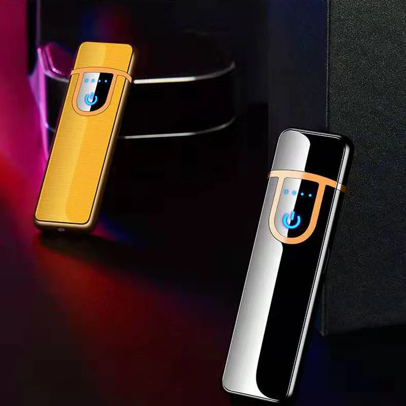 USB Зажигалка Электронная Мини зажигалки металлическая ветрозащитная для мужчин